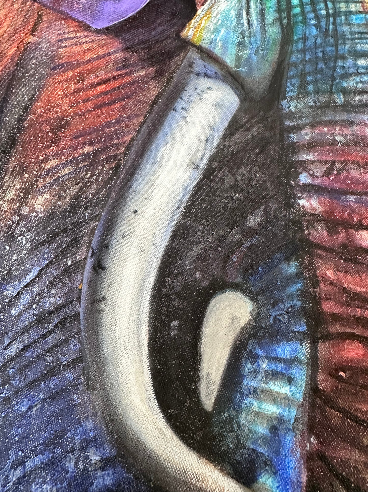 Obra Elefante en tonos coloridos
