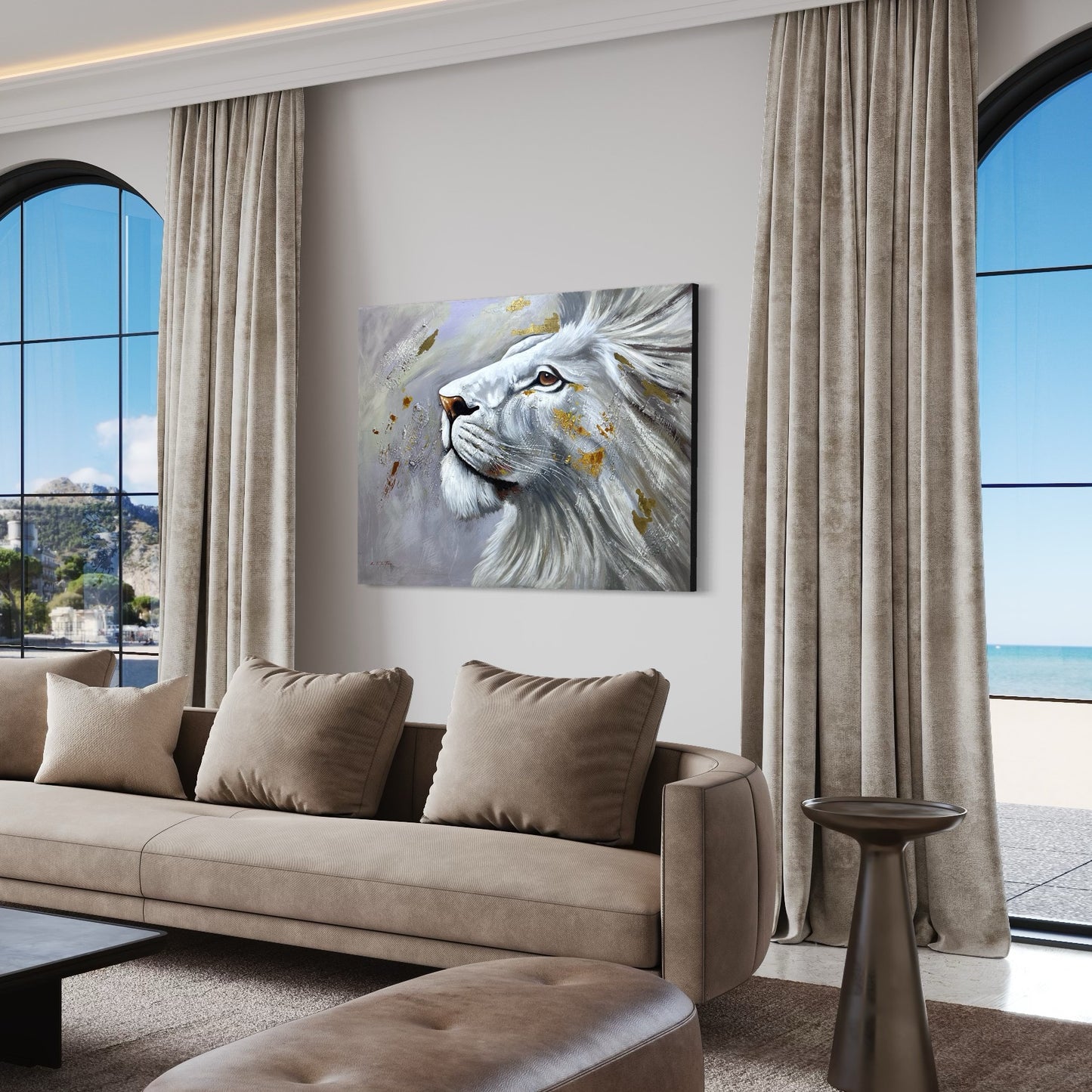 Obra leon blanco (140x100cm)