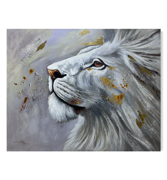 Obra leon blanco (140x100cm)