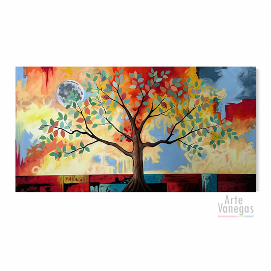 Arbol de la Vida en tonos tierra 170x90 cm